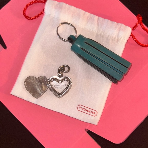 Coach Heart Locket and leather tassel - Picture 2 of 2